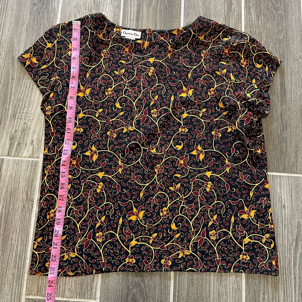 Christian Dior Vintage Silk Shirt/Top Size 12
